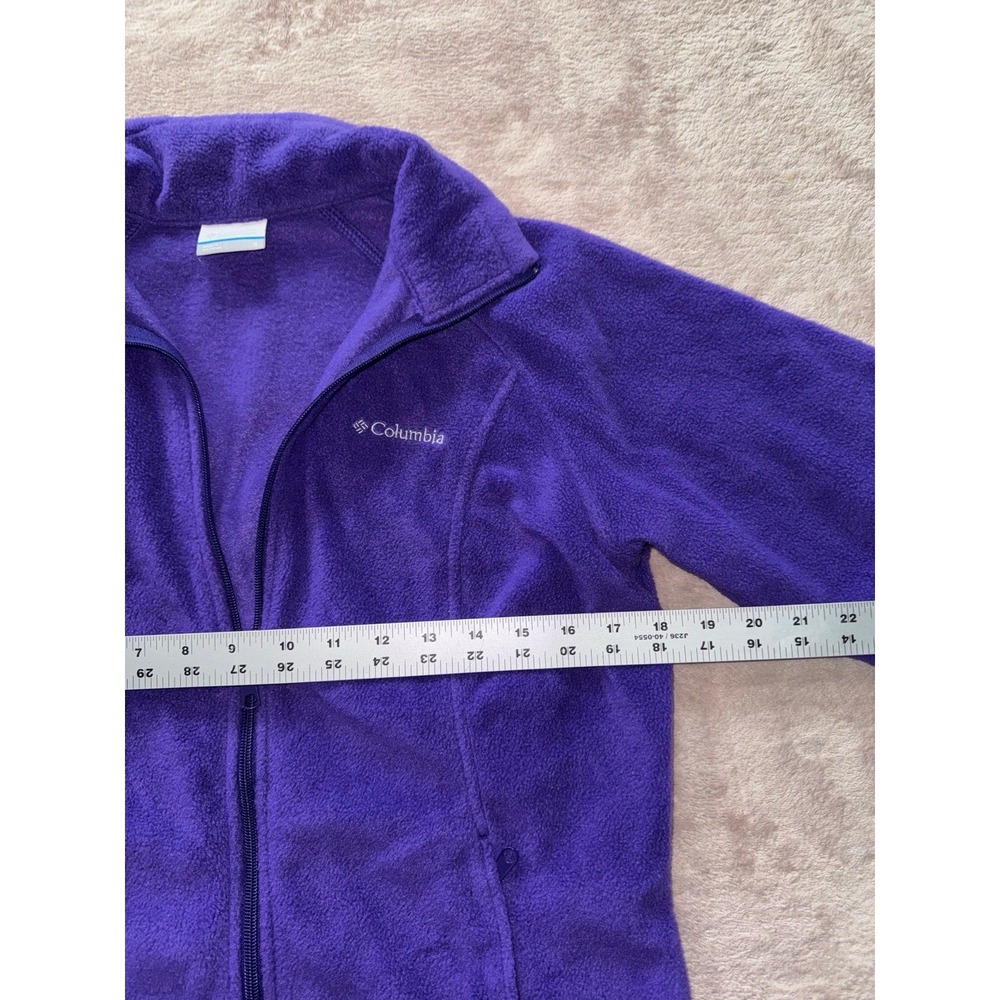 Columbia Jacket Sweatshirt Womens Purple Fleece Full‎ Zip Pockets Outdoor Size S - Picture 6 of 8